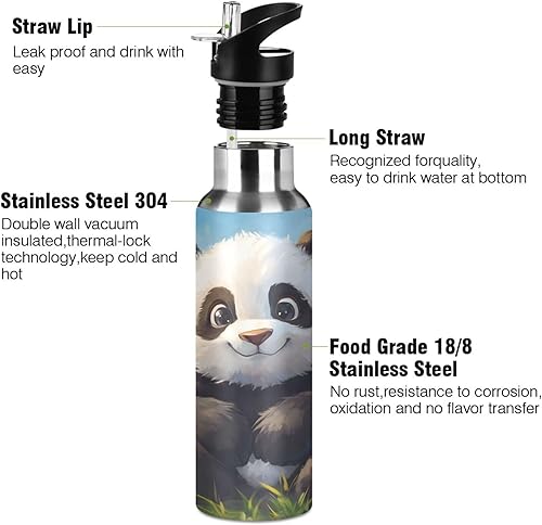 Vista 105 de Botella de agua amarilla para niños y niños, con aislamiento de acero inoxidable, para agua fría y caliente, con tapa con pajilla, para deportes