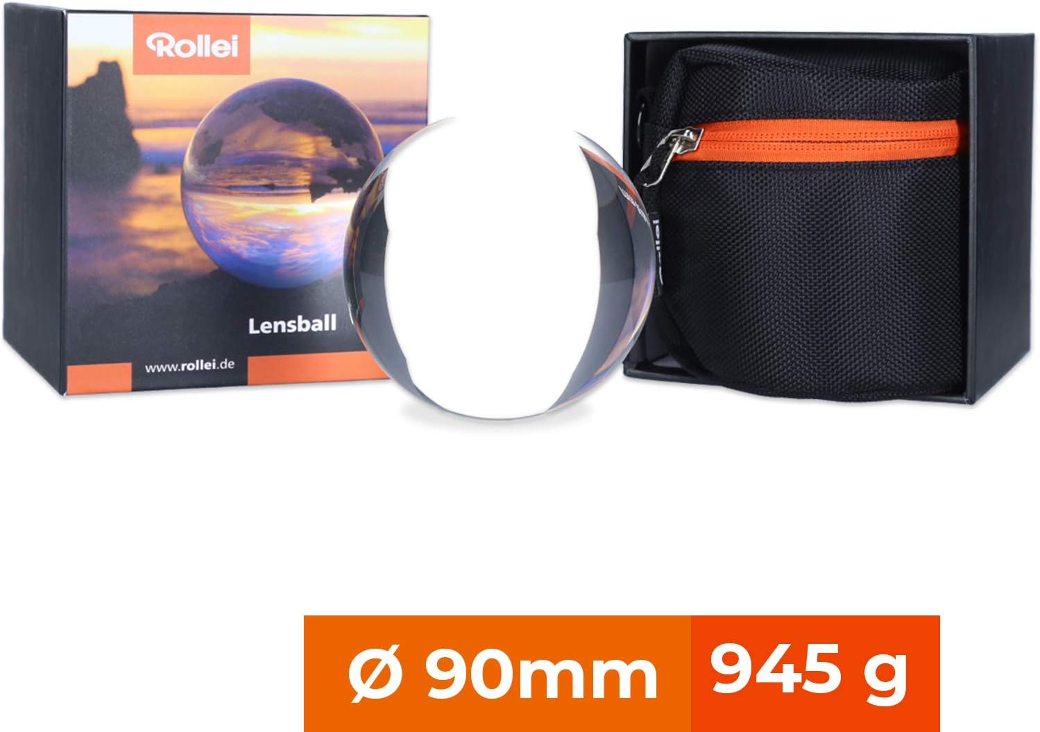 Uр Tо 40% оƒƒ Rollei Lensball 90mm I Glass Ball I Crystal Ball I Photo Ball with Storage Bag & Microfibre Cleaning Cloth for Glass Ball Photography