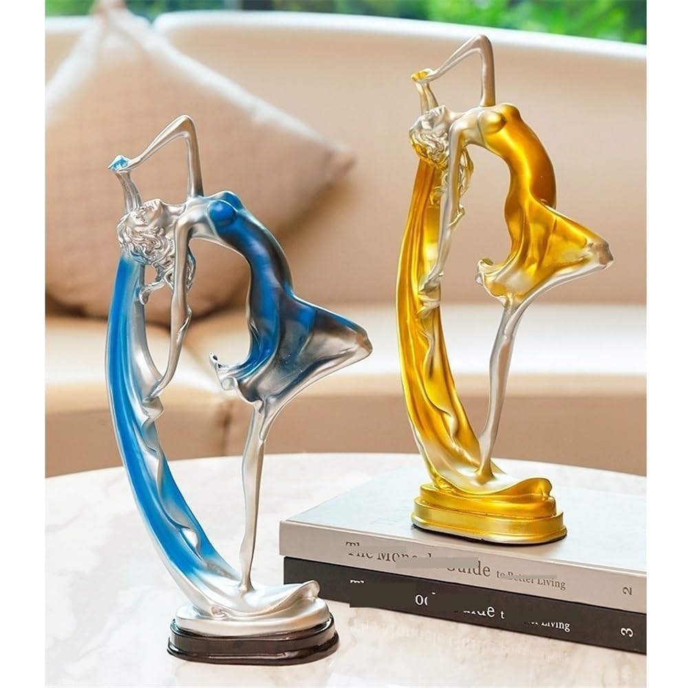 arredamento della casa Creative Art Crafts Ornaments, Modern Minimalist Home Decor, Resin Sculptures,17 * 7.5 32.5cm(Gold)