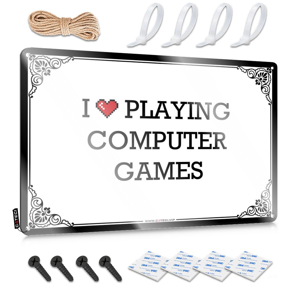 Plaque Outdoor Fall Decor Ready To Hang - I Love Playing Computer Games Ideas For House(30X40CM)