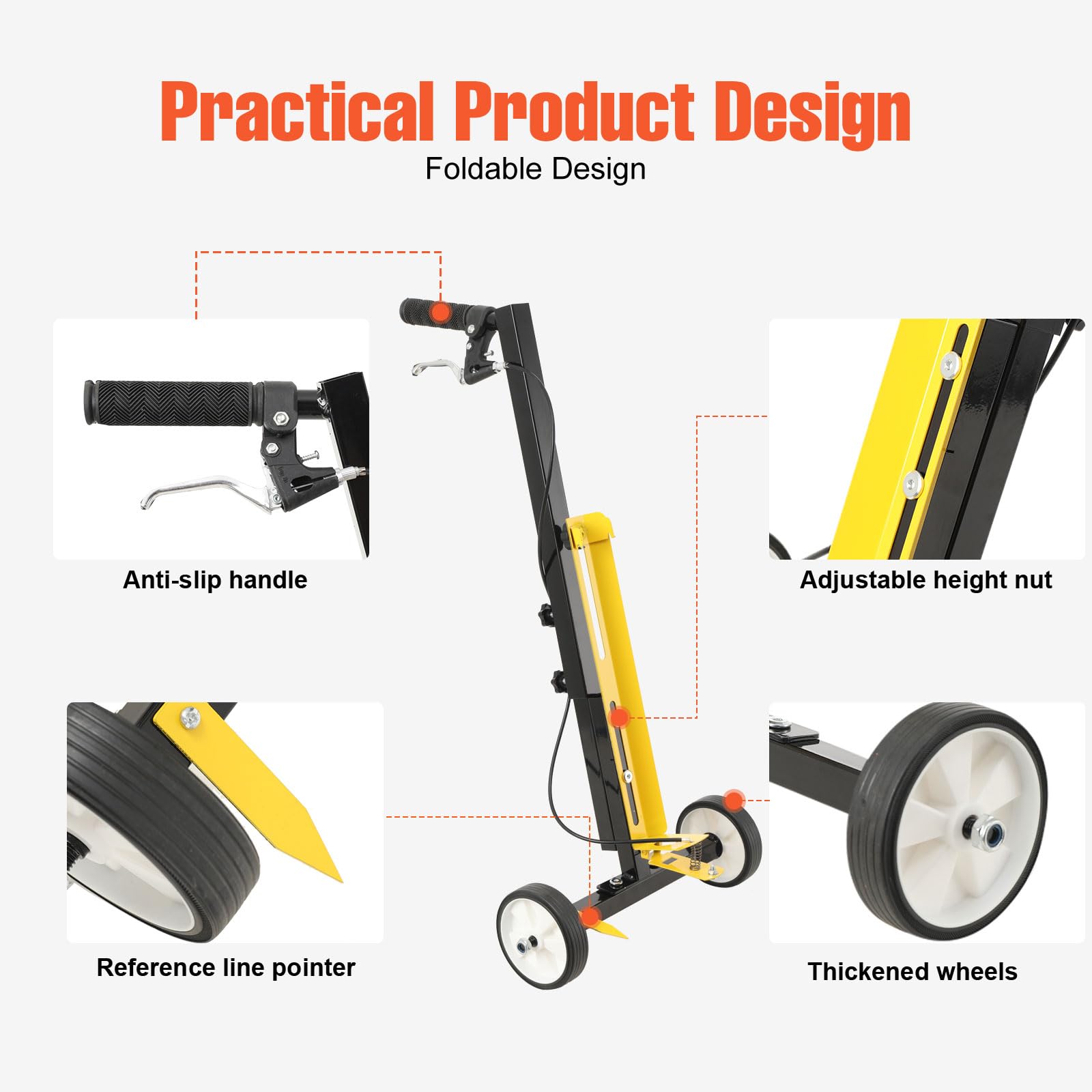 Applicatore di vernice spray per marcatura a 2 ruote per vernici per la marcatura della linea Vernice per erba, Pitch vernice, Linea Striping Line Marking Machine, Parcheggio Striping Machine,