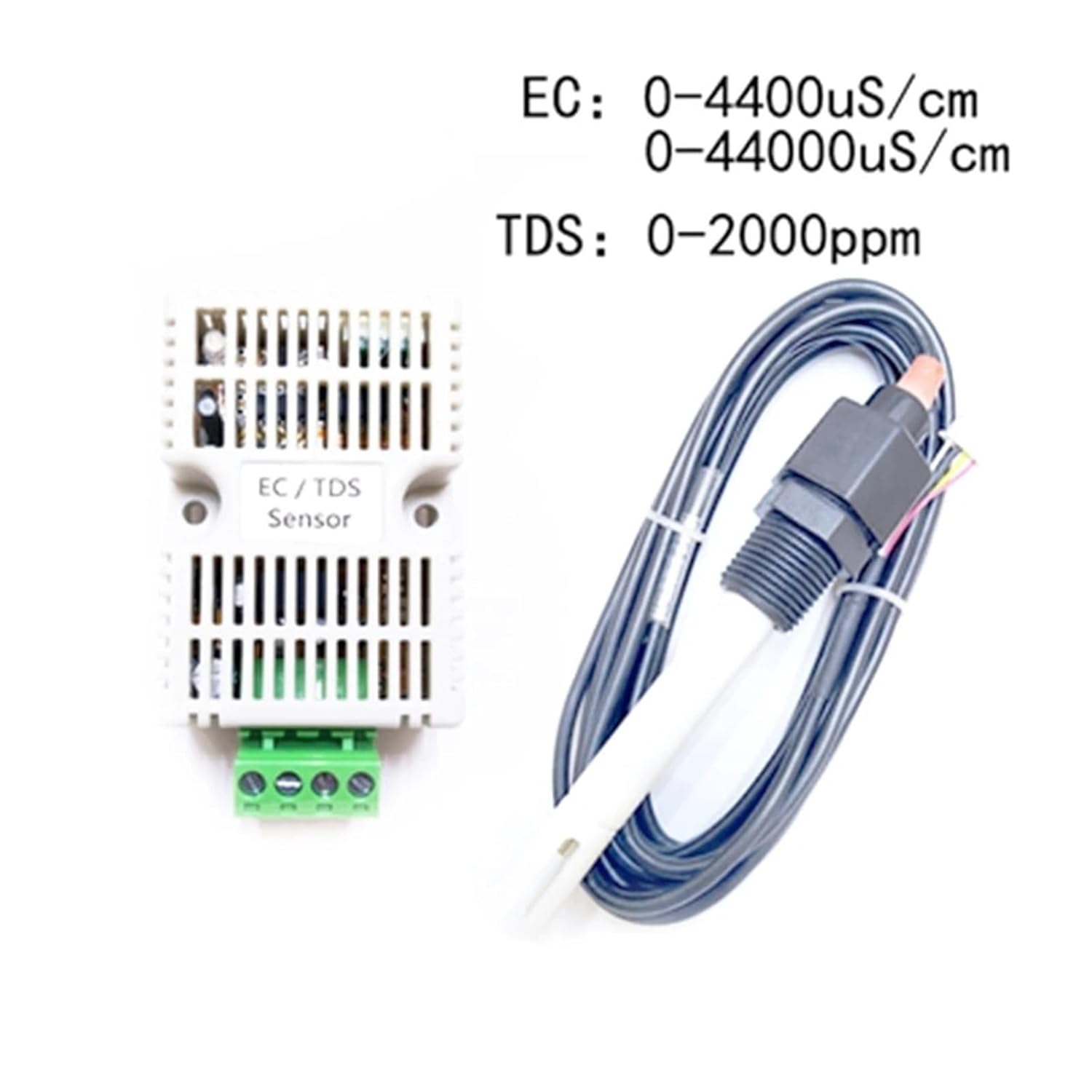 Water EC Transmitter EC Sensor TDS Conductivity Sensor Module 4-20ma 0-5V 0-10V RS485 Output Analog Output Voltage (Color : 4-20mA Output, Size : TDS 0-2000ppm)