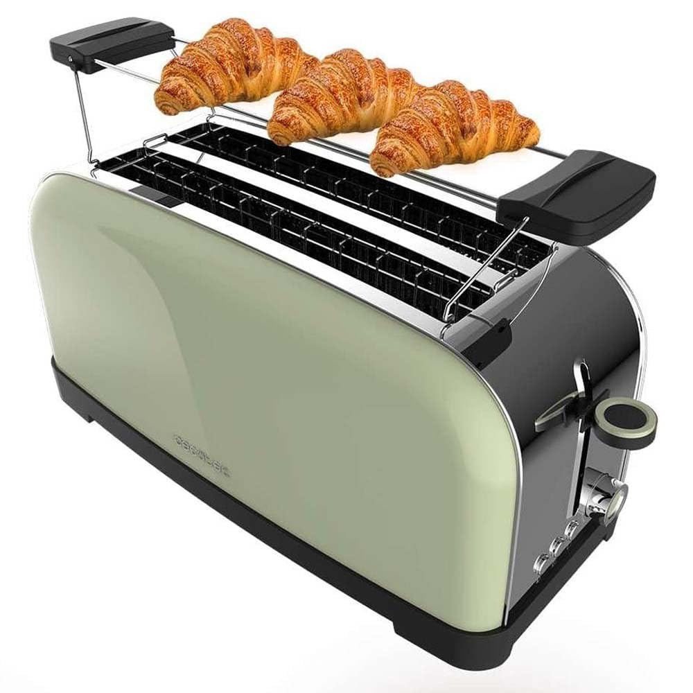 Cecotec Tostador Vertical Toastin' Time 1500 Green, 1500W, Doble ranura larga y ranura ancha 3,8cm, Varillas Superiores, Acero Inoxidable, Apagado y Pop-up Automático, Recogemigas — view 2