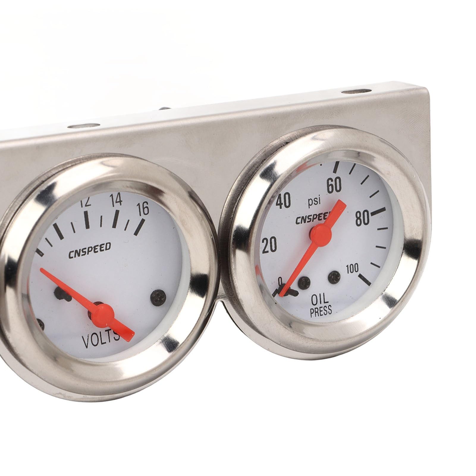 Aramox Kit de Calibre Triple para Automóvil, Kit de Calibre Triple para Automóvil de 52 Mm Esfera Blanca 12 V Presión de Aceite Voltímetro de Temperatura del Agua Medidor de