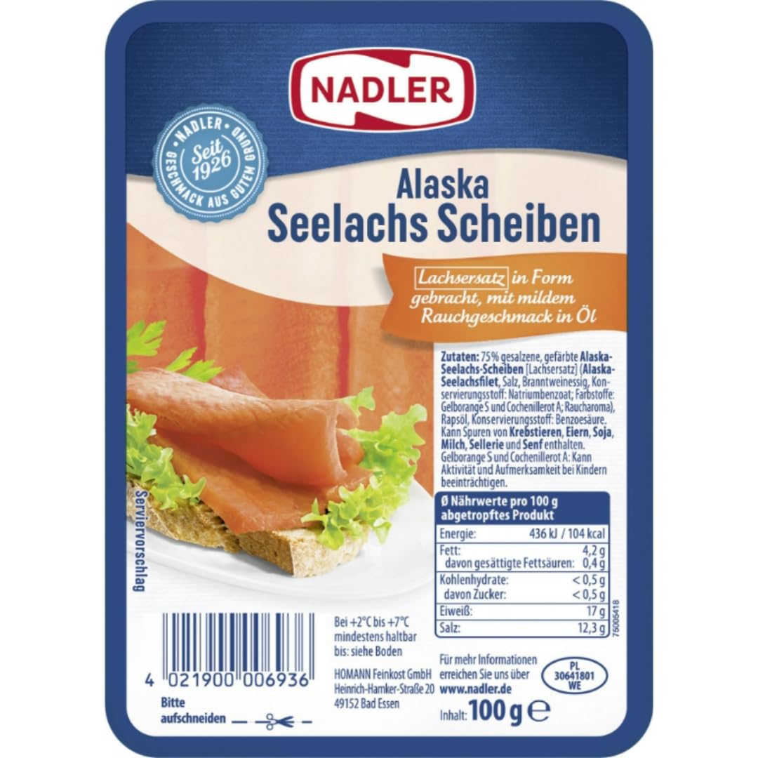 Homann Alaska-Seelachs-Scheiben Lachs 75 gramm X 3 STÜCK [Frischegarantie]