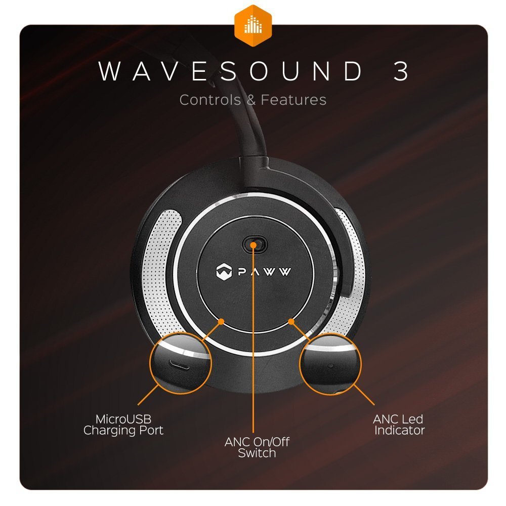 PAWW PW-2016WS03-1 WaveSound 3 Bluetooth Over-Ear Headphones with