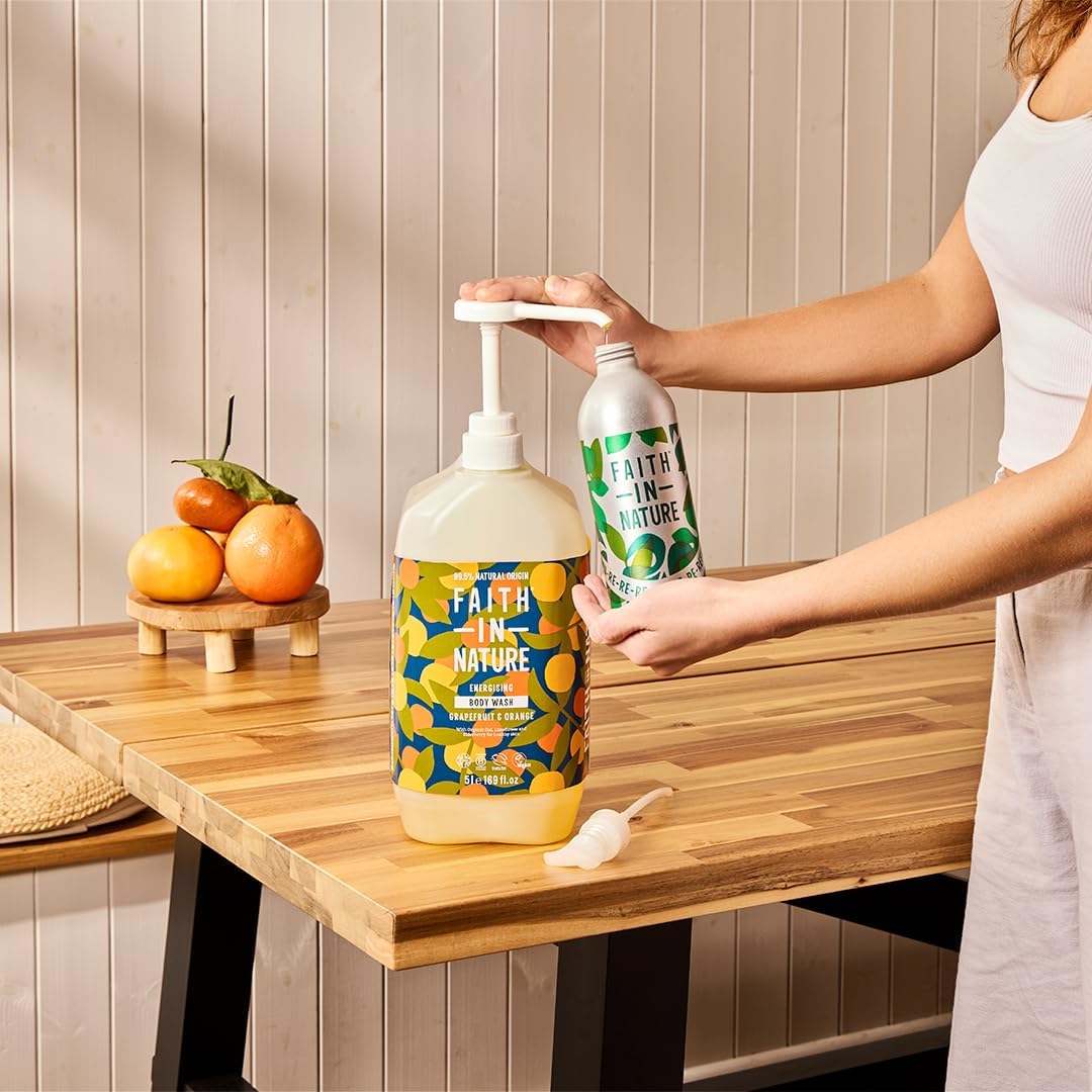 Faith In Nature Natural Grapefruit & Orange Body Wash, Energising Shower Gel, Vegan & Cruelty Free, No SLS or Parabens, 5L Refill Pack 6 61DZNOUSnBL. AC SL1080