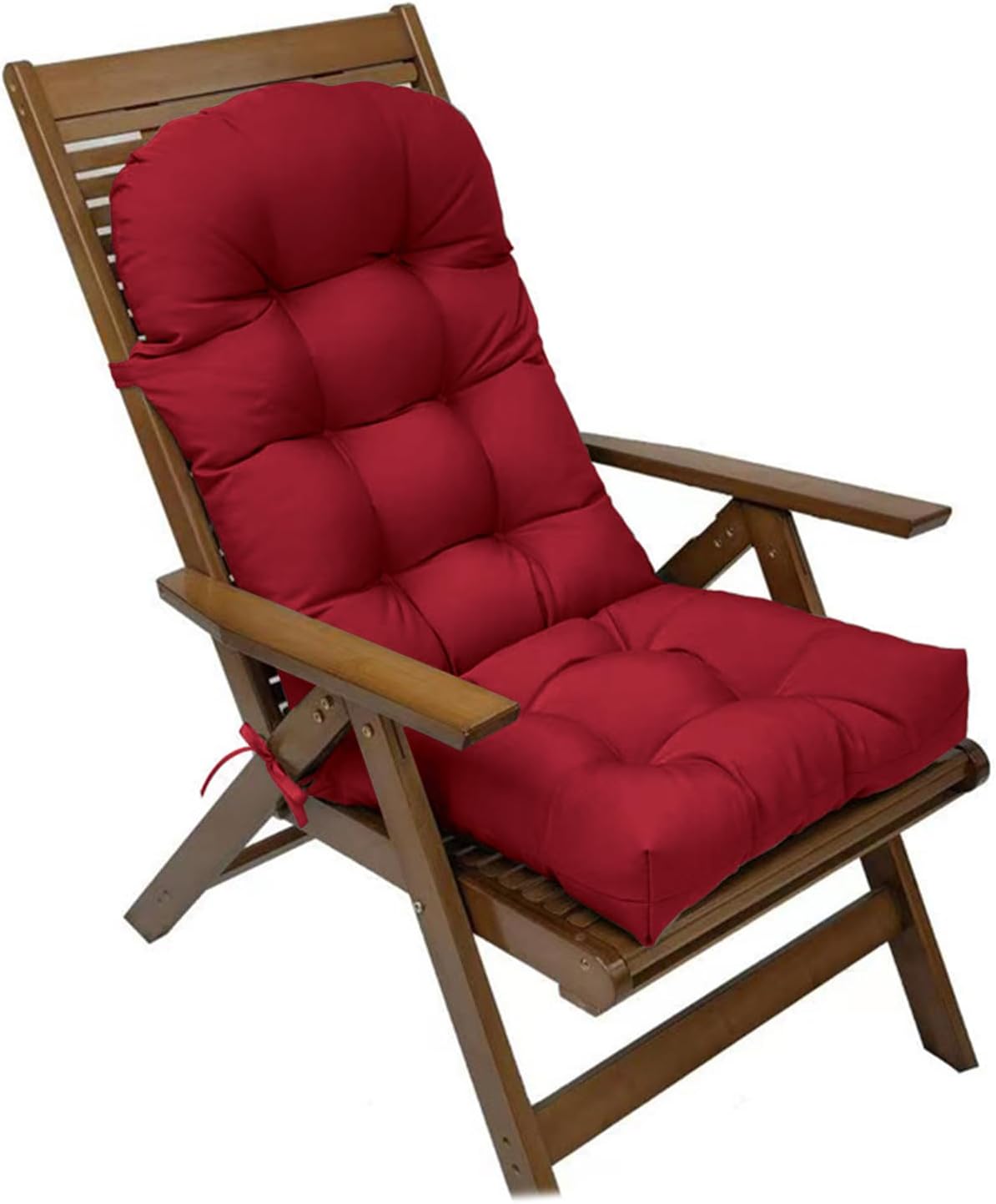 Outdoor Adirondack Chair Cushion Wine Red Waterproof Rocking Chair Cushions Thicken High Back Glider Rocker Pad of Upper and Lower with Ties for Indoor Living Room Outdoor Porch,44"*20"*4"