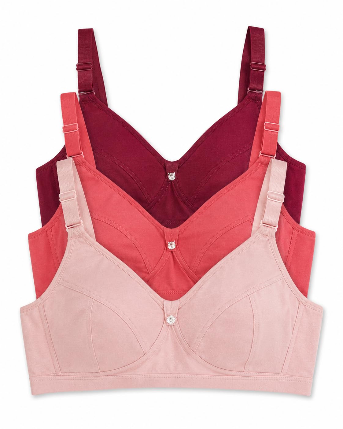 Cotton Bra for Women Pack of 4 | Full Coverage | Non Padded Non Wired Bra | Soft Breathable Ladies Innerwear | No Marks Elastic | Comfortable Bra Combo (Colors May Vary)-picture-37