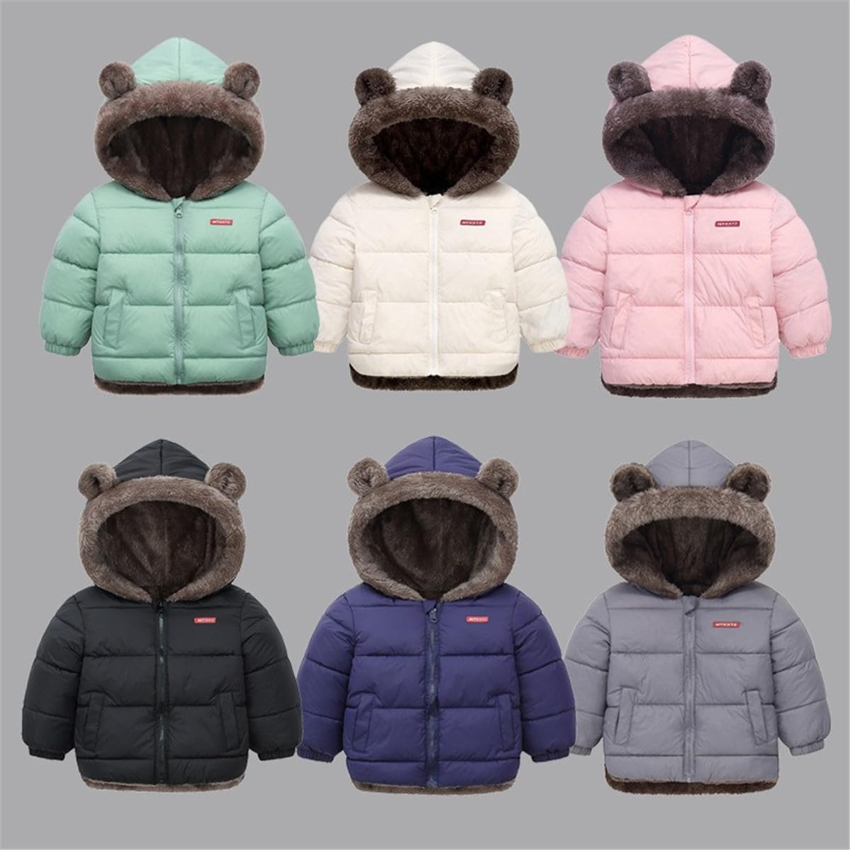 JELEUON Little Girls Boys Winter Warm quilted Jacket Down Puffer Thick Fleece Coat Outwear 100