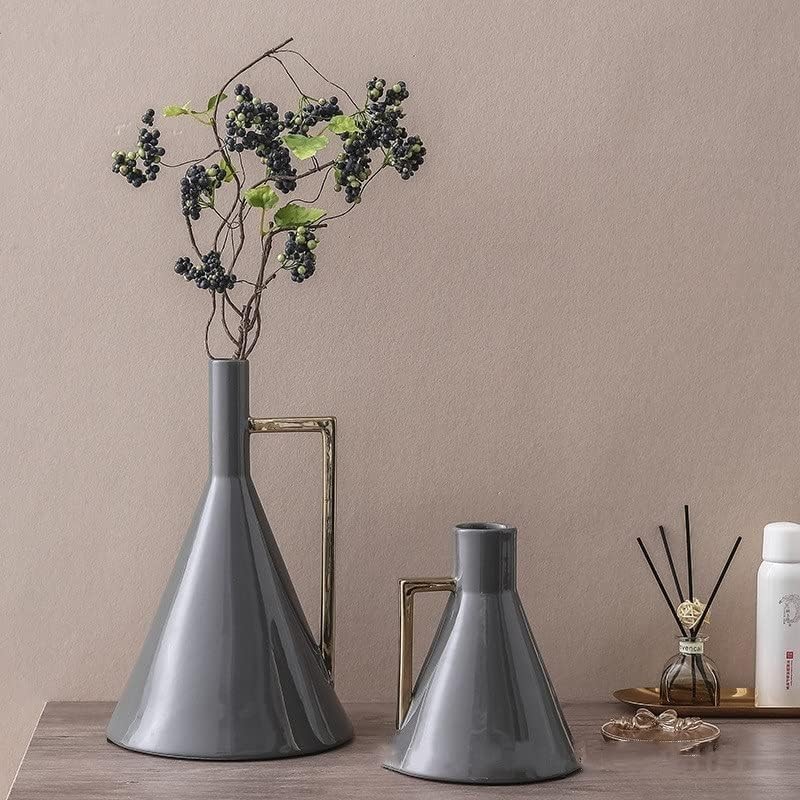 Vasen Keramik Dreieck Geometrie Griff Goldene Grenze Gradienten Blume Anordnung Hydrokultur Dekoration