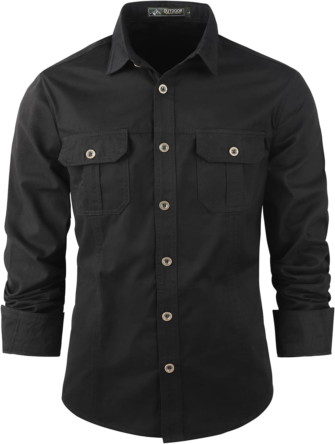 Mens Button-Down Shirts 100% Cotton Long Sleeve Casual Regular Fit Button Up Work Shirts
