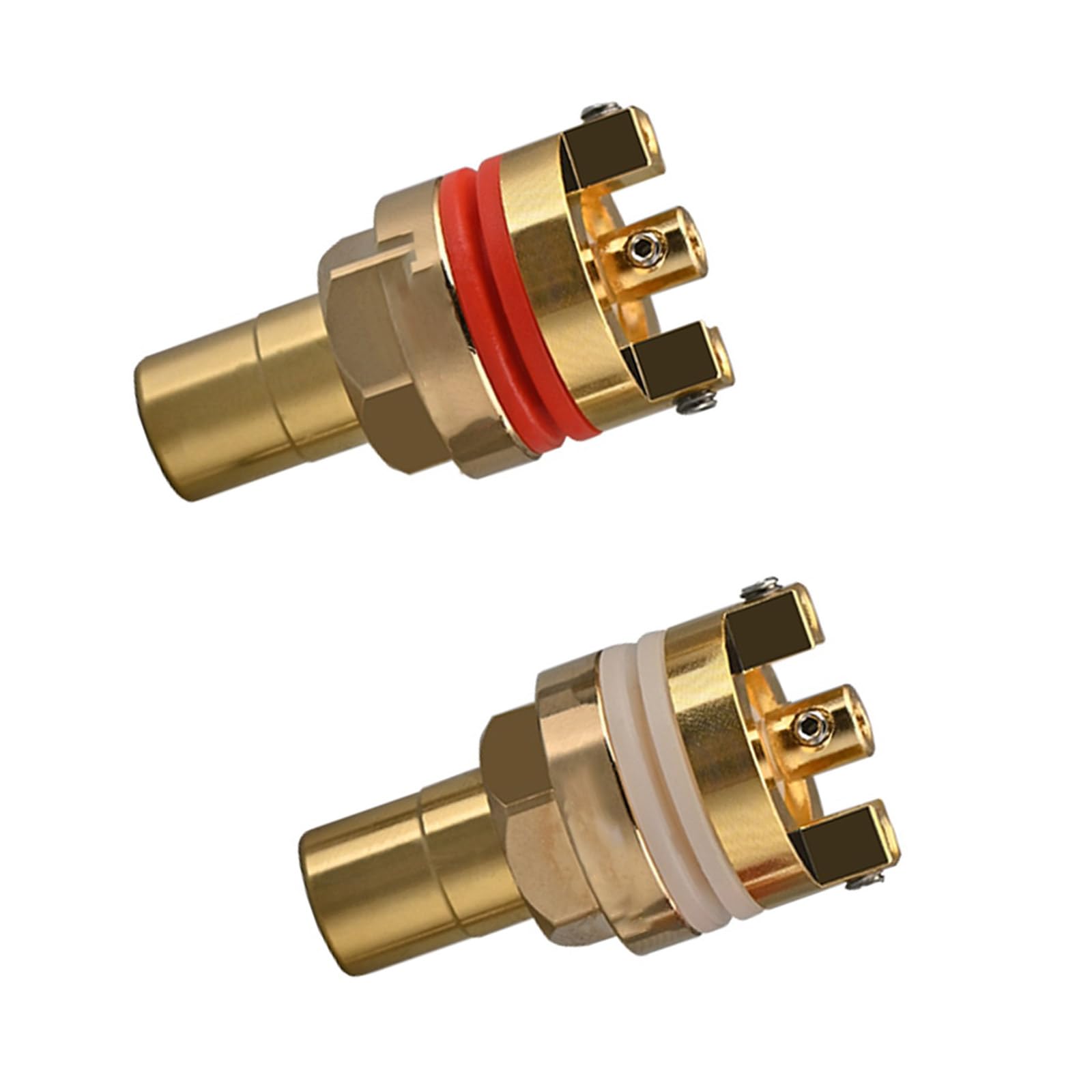 Par de terminales hembra sin soldadura, acabado dorado/rodio para reparación de dispositivos de cine en casa y audio, adaptador de cine en casa