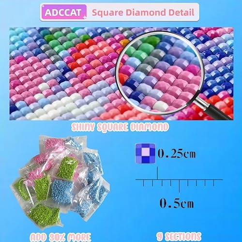 Miniatura 10 de Diamond Art Kits for Adults, 5D DIY Fantasy Flower Diamond Painting Kits, Cross Stitch Diamond Painting for Beginners, Diamond Painting Accessories,