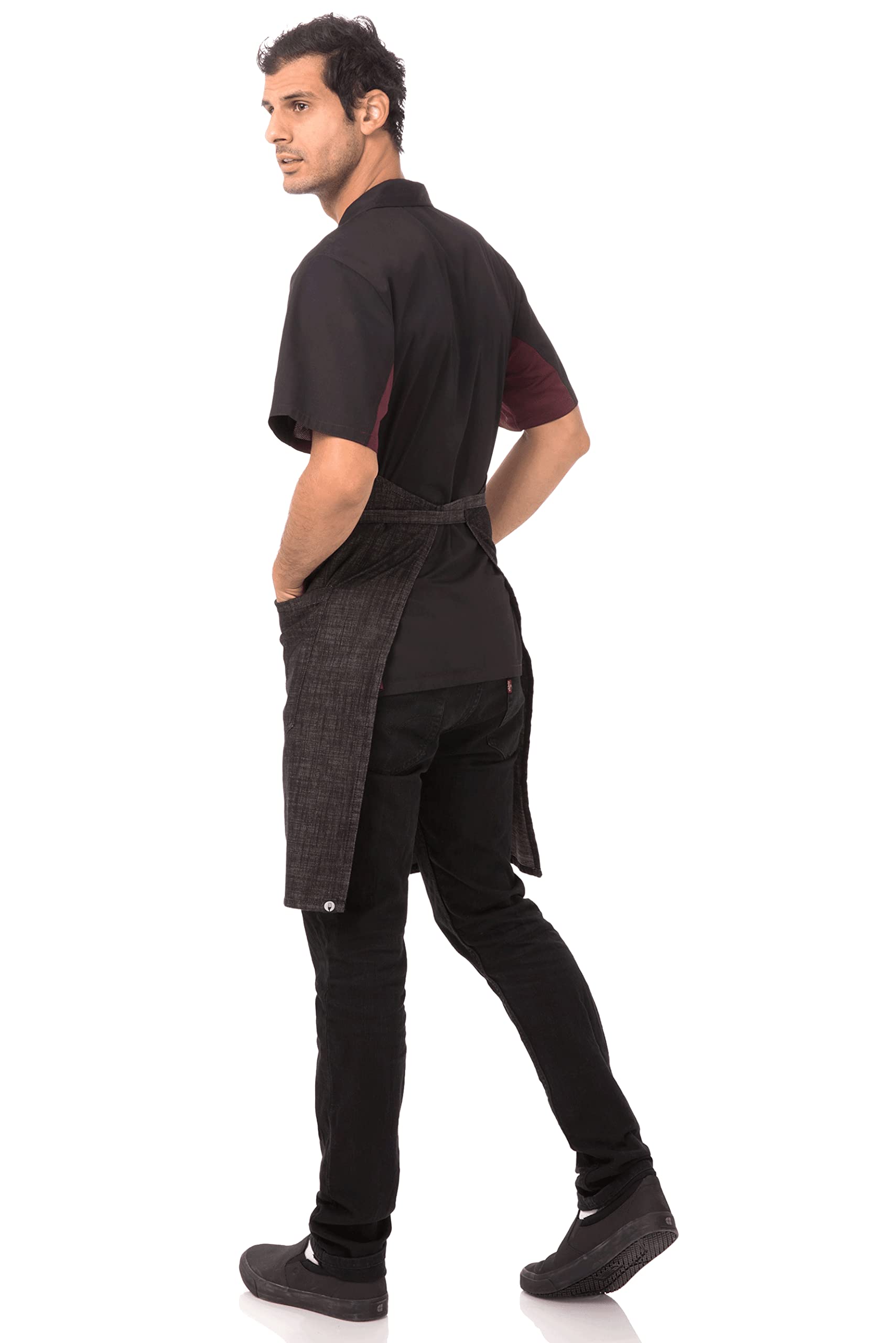 Chef obras Crosshatch babero Delantal, ABXX052-BBG-0