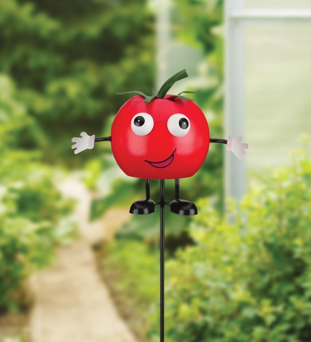 Regal Art & Gift Veggie Garden Stake Metal Decorative Yard Art for Outdoor and Indoor Use | Whimsical Vegetable Accent for Lawn, Patio, Flower Bed or Planter Display | Tomato