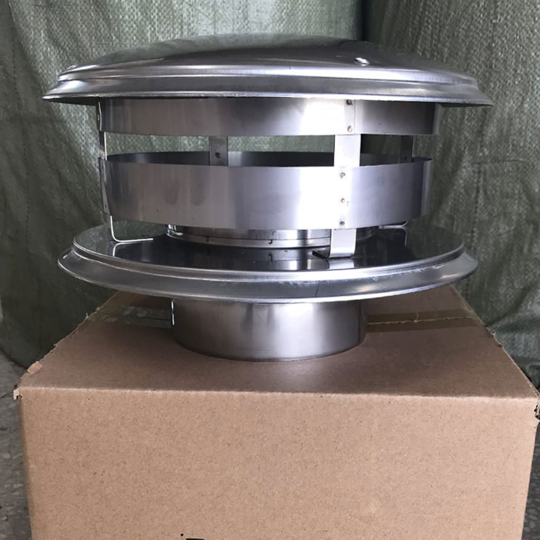 Protector para Chimenea de Pájaros, Acero Inoxidable, Tapa para Tubo de Combustión, Sombrerete Antirrevocante Ajustable en Acero Galvanizado para Estufas y Chimeneas de Leña,Negro,D125mm