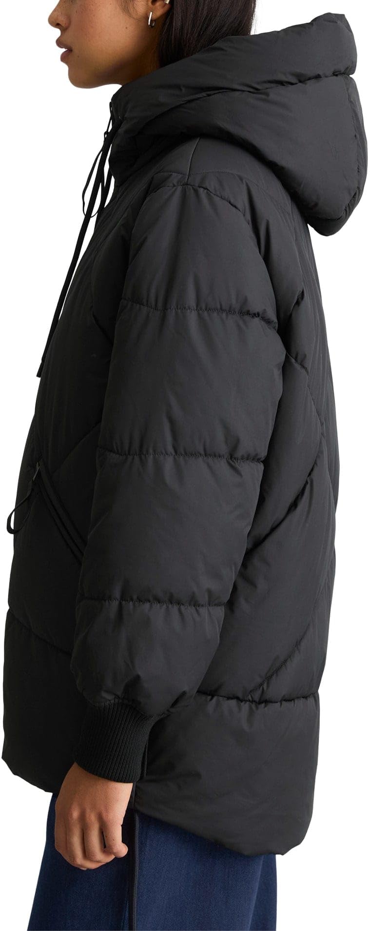 Marc O'Polo Lange Kapuzen-Steppjacke Relaxed