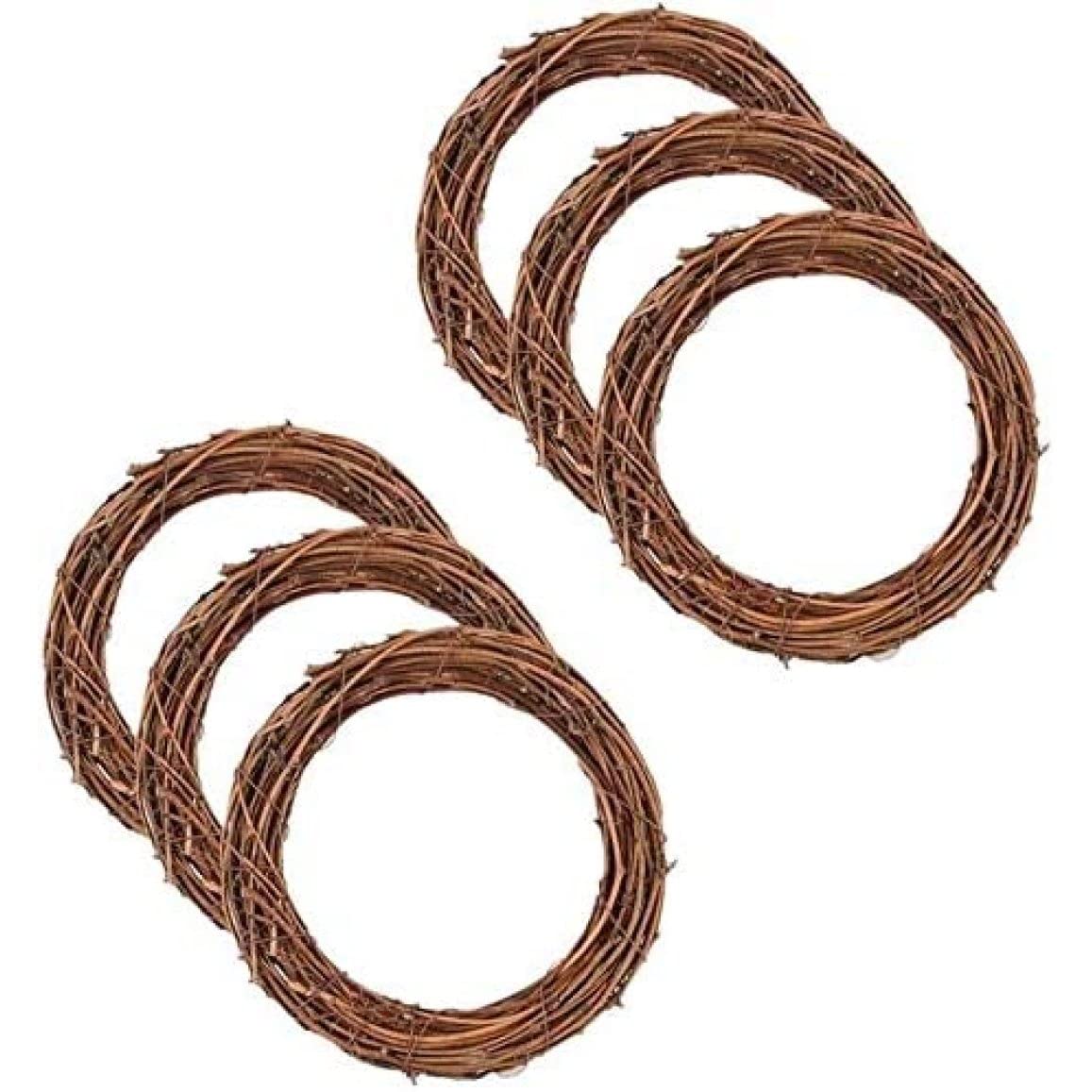 Couronnes de vigne de Noël 25cm lot de 6 guirlandes de rotin sec pour bricolage et art floral