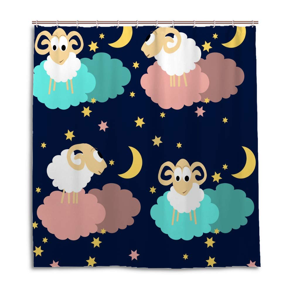 Rideau de douche licorne polyester 180x180cm avec 12 crochets