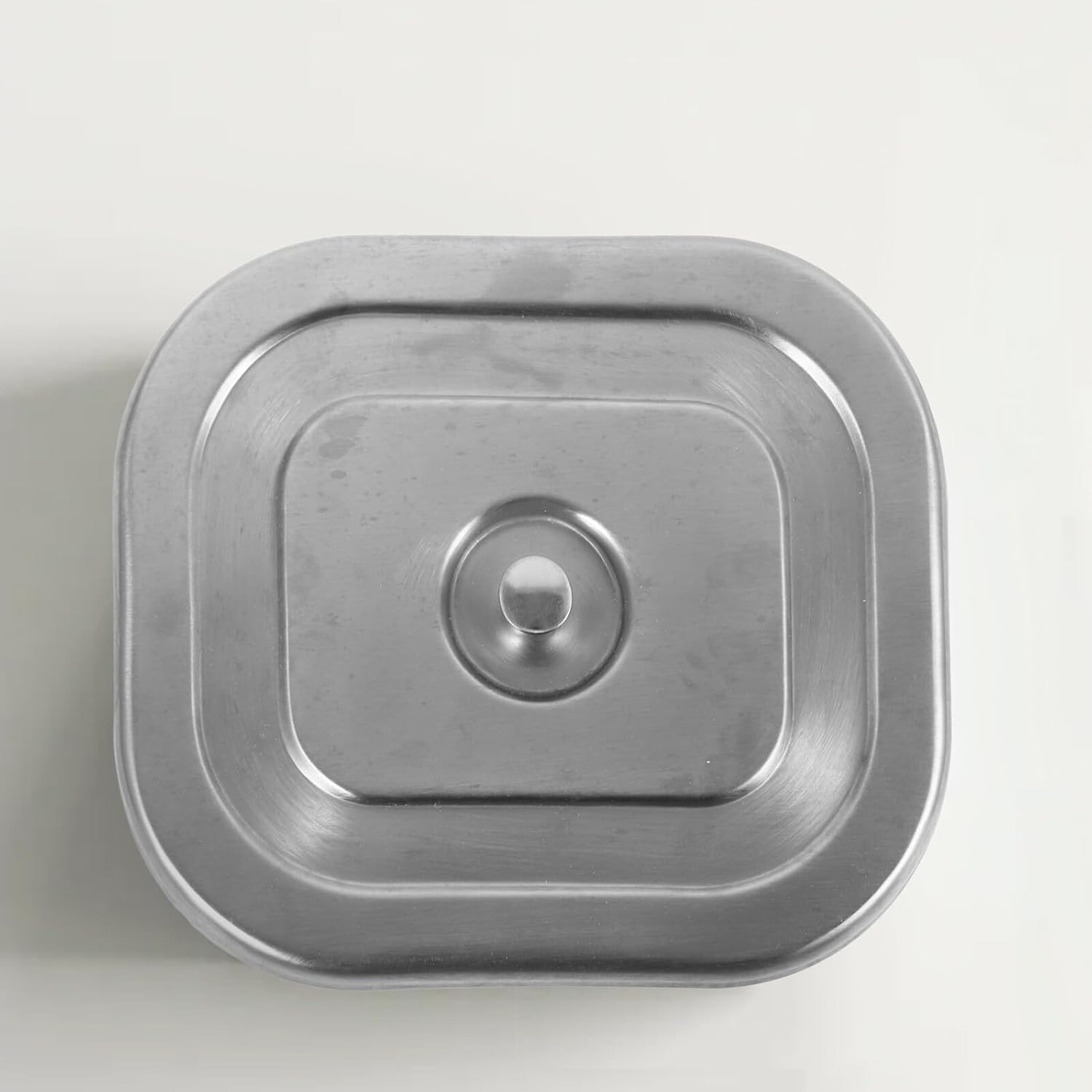 Kichvoe Built-in Stainless Steel Trash Can Lid for Kitchen Sink, Rectangular Flush Trash Bin Cover, Countertop Garbage Can Accessory