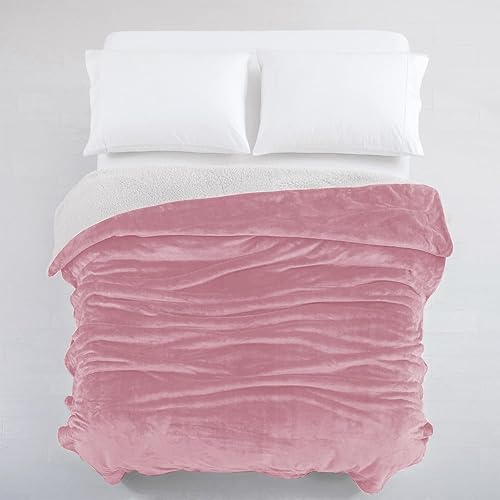 Vista 71 de IR Imperial Rooms Mantas Sherpa tamaño Queen – Mantas gruesas y cálidas para invierno, reversible, suave y esponjosa, tamaño Queen para cama, Morado