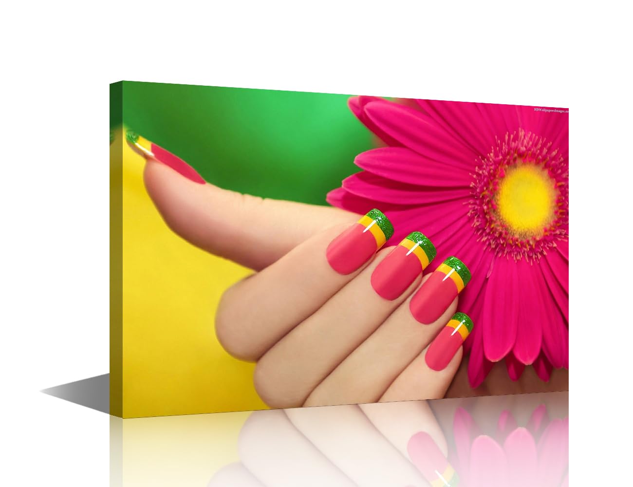 TISHIRON 1 Panel Beauty Salon Canvas Wall Art Print Manicurist Wall Art for Bedroom Nail Polish Wall Decor Art Paintings Fashion Design Modern Giclee Artwork for Office Home Ready to Hang, 18x12in
