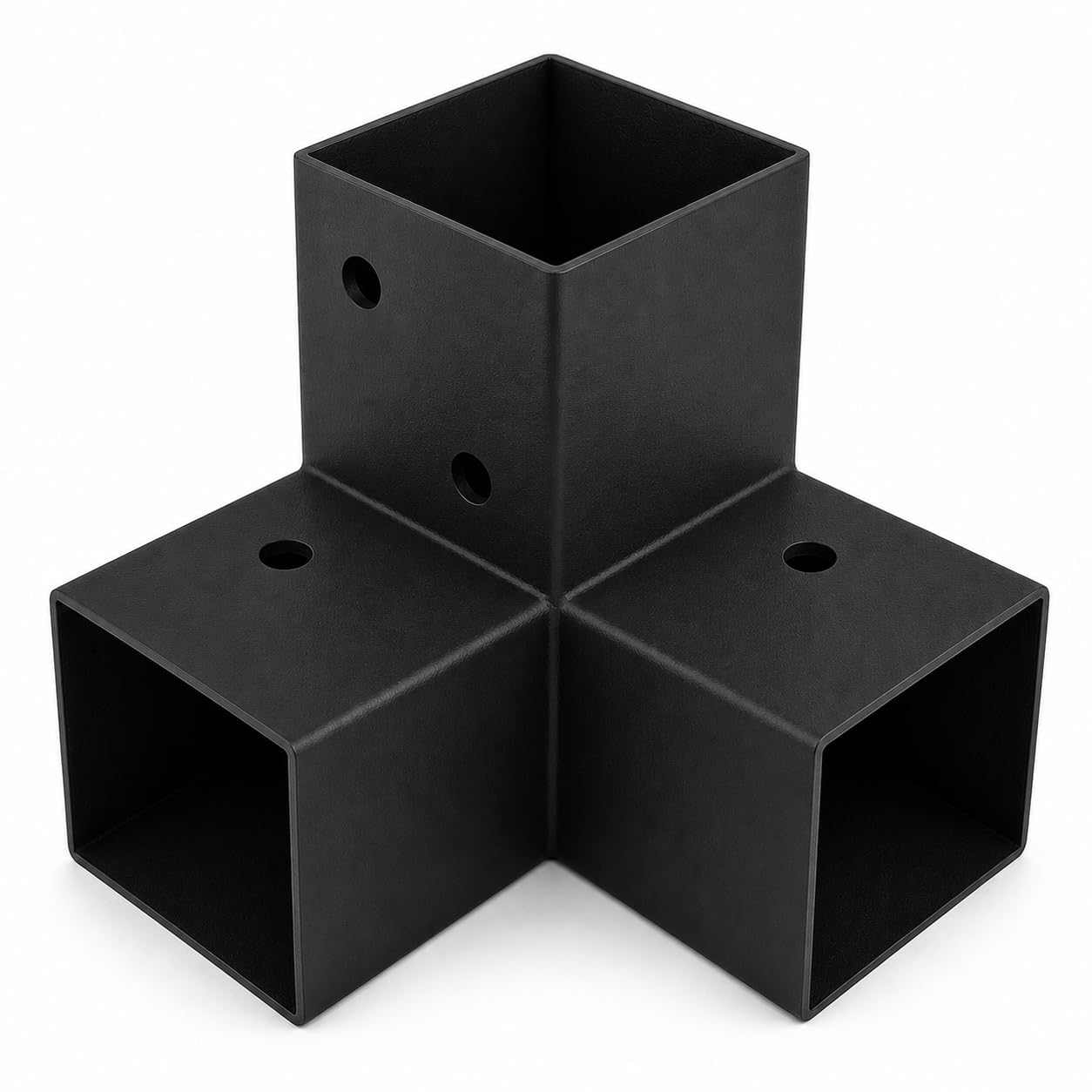 Heavy Duty Three Way Pergola Corner Bracket Connector – Black Powder Coated Steel Connector for Timber Pergolas - 100mm - 4x4