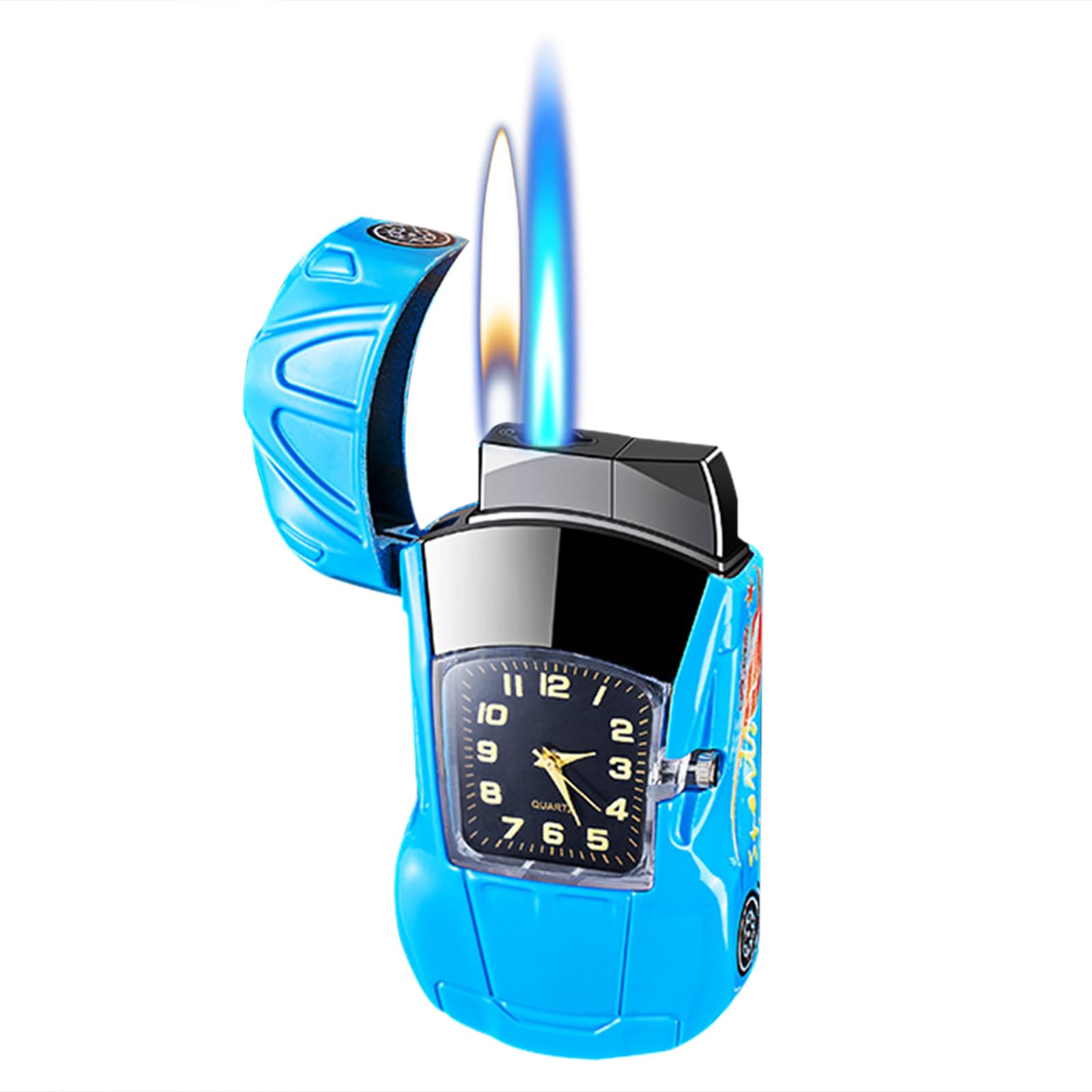 Torch Lighter - Cool Sports Car Design, Windproof Adjustable Jet Flame & Soft Flame, Butane Refillable Dual Flame Lighter, Great Gift for Men & Women (Gas Not Included)-Blue-b-image-46
