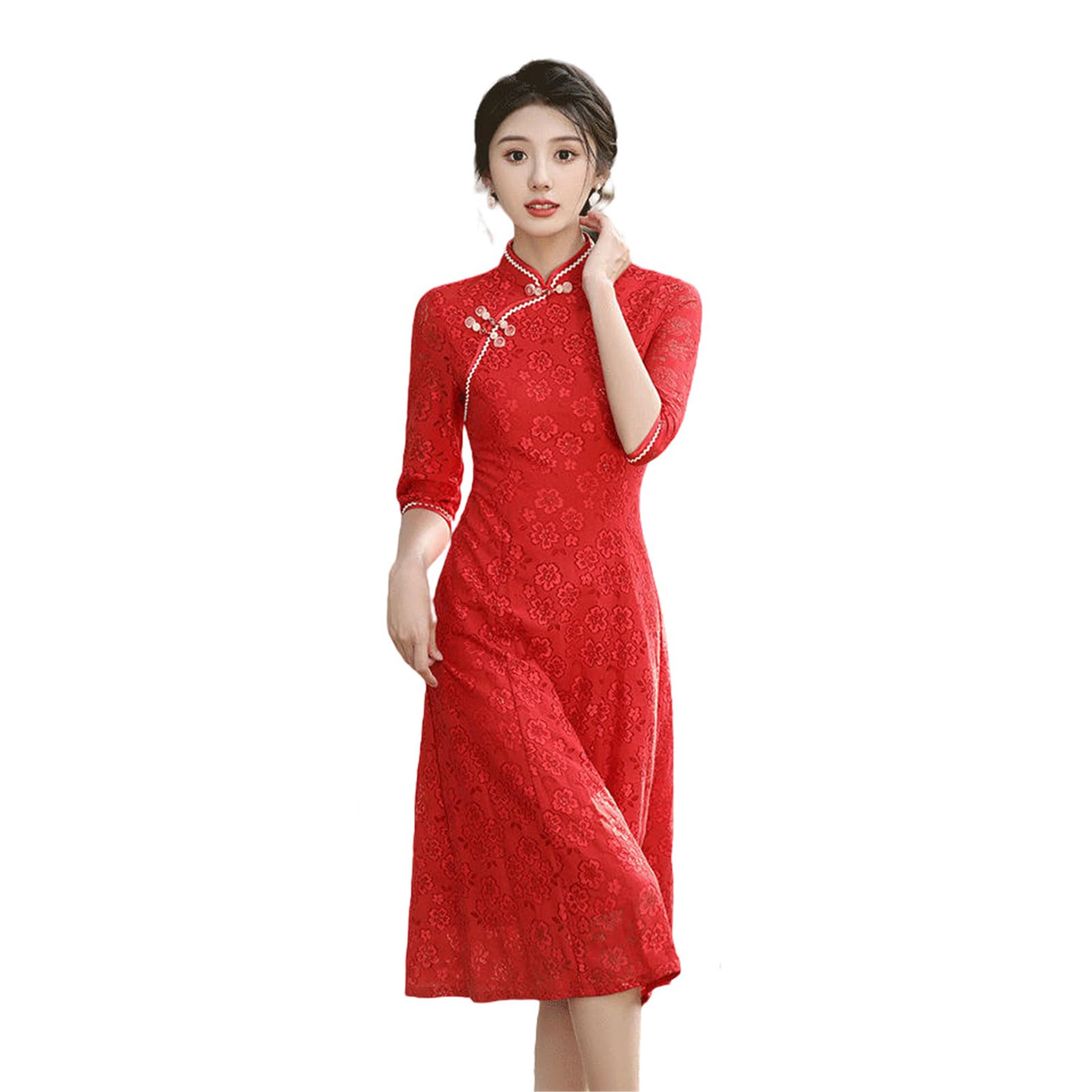 Robe rouge manches 3/4 la solution confort et style pour l'automne