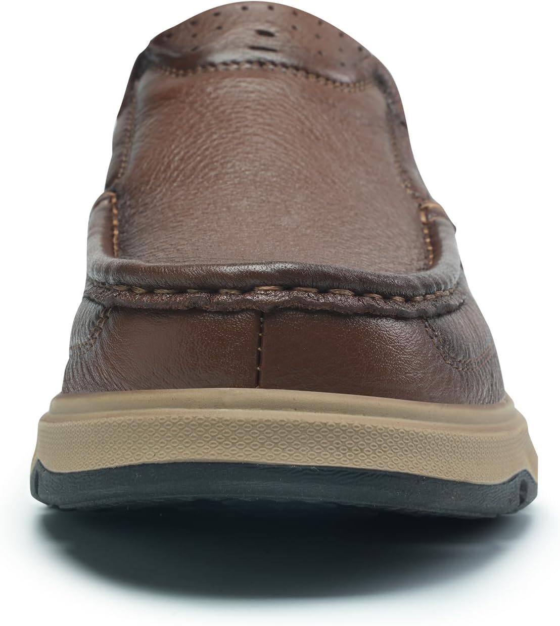 Mens Slip On Casual Loafers Classic Outdoor Leather Walking Hiking Dress for Work Office Shoes Comfortable