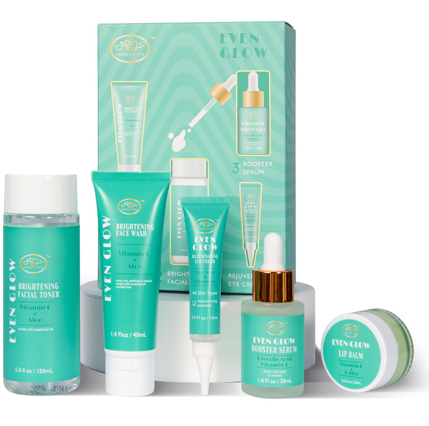 Valentines Day Gifts for Women Skin Care Gift Set, Vitamin C Trial + Value Kit, Travel Friendly | Face Wash/Cleanser, Serum, Facial Toner, Lip Balm, Eye Cream,Vegan