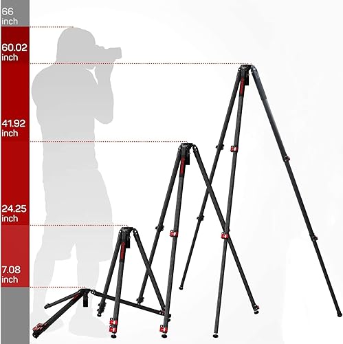 Miniatura 5 de IFOOTAGE Gazelle TC7 - Trípode para cámara de carbono, 3 secciones con mango de liberación rápida, compatible con videocámara DSLR de 61 pulgadas
