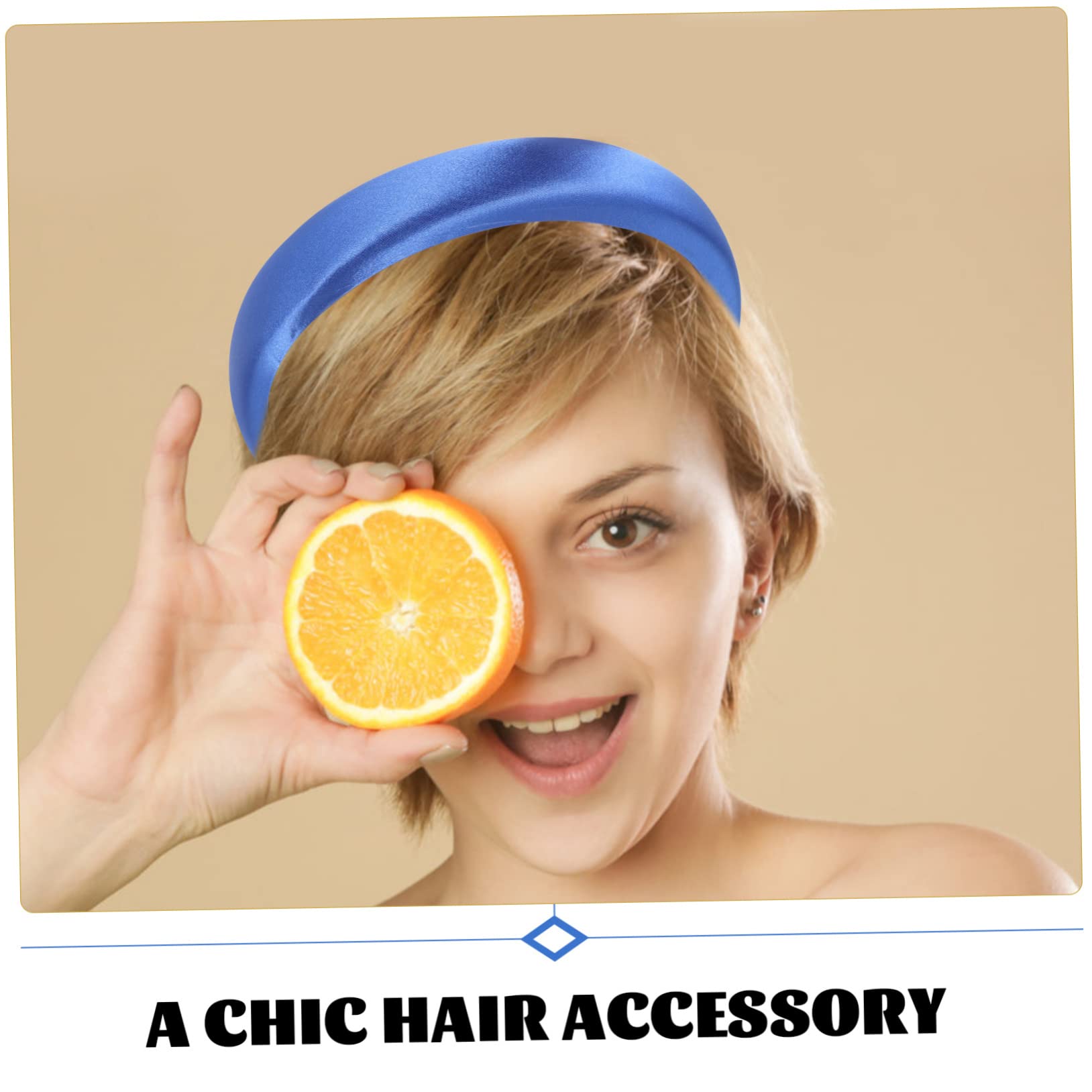 FRCOLOR 5pezzi Fascia Larga Imbottita Spugna Per Donne e Ragazze Headband Elegante Satin Accessorio Versatile Per Lisci e Ricci Comfort Per Tutti Giorni