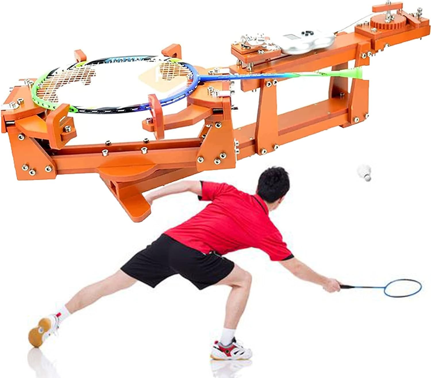 Badminton Racket String Machine,Winch Type,Non Slip Handle Fix Restring Tools,360° Rotating Table,for Tennis Racquet