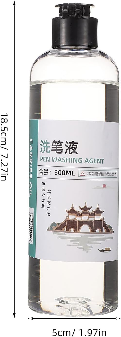 Paint Brush Cleaner Liquid Convenient Plastic Bottle 300ml with Brush Cleaning Function and Protective Formula for Oil and Watercolor Painting