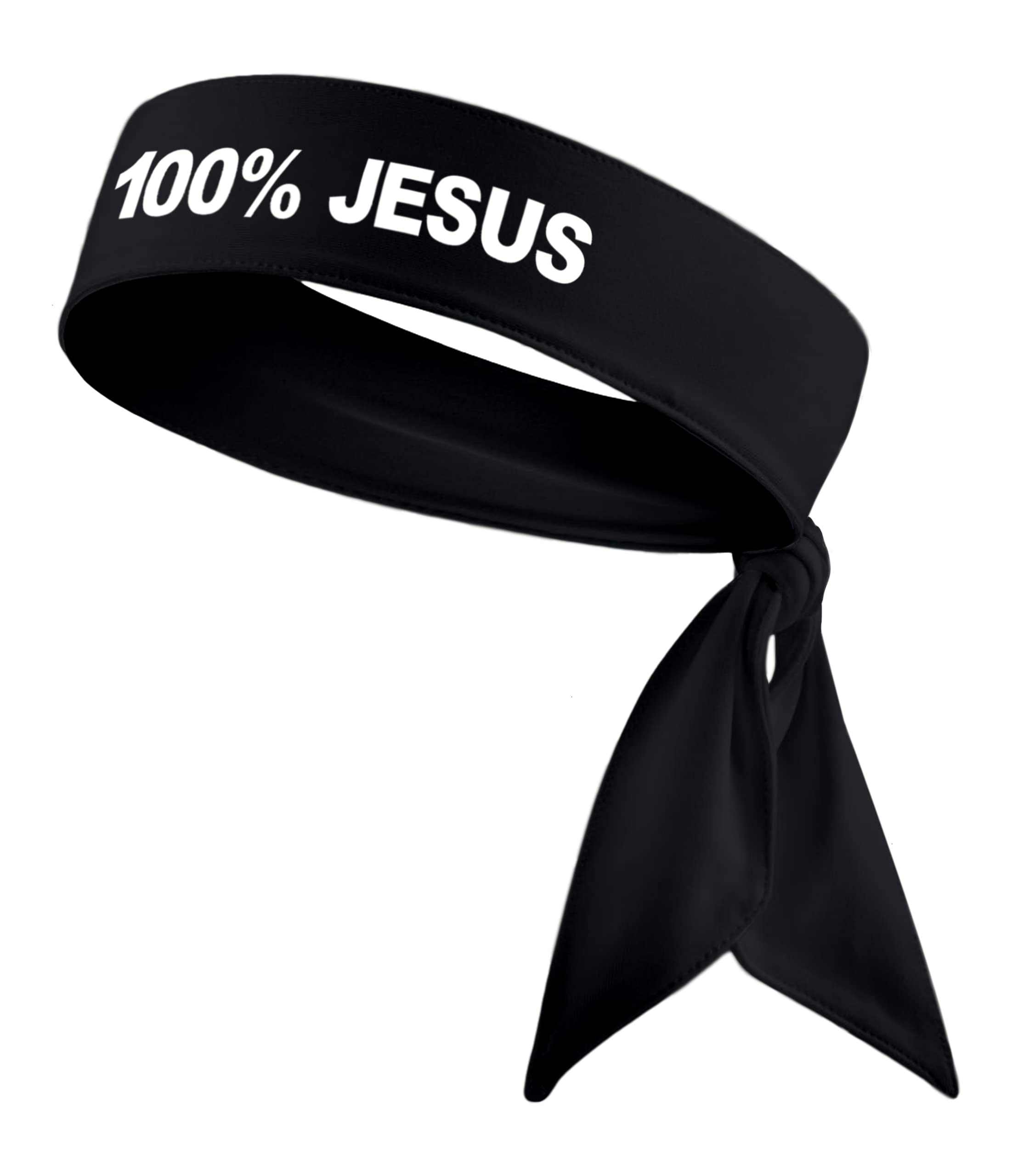 100% Jesus Sports Head Tie Headband Soccer Fútbol Football White Black Athletics Fitness Stretch Sweatband Ninja Tie Bandana