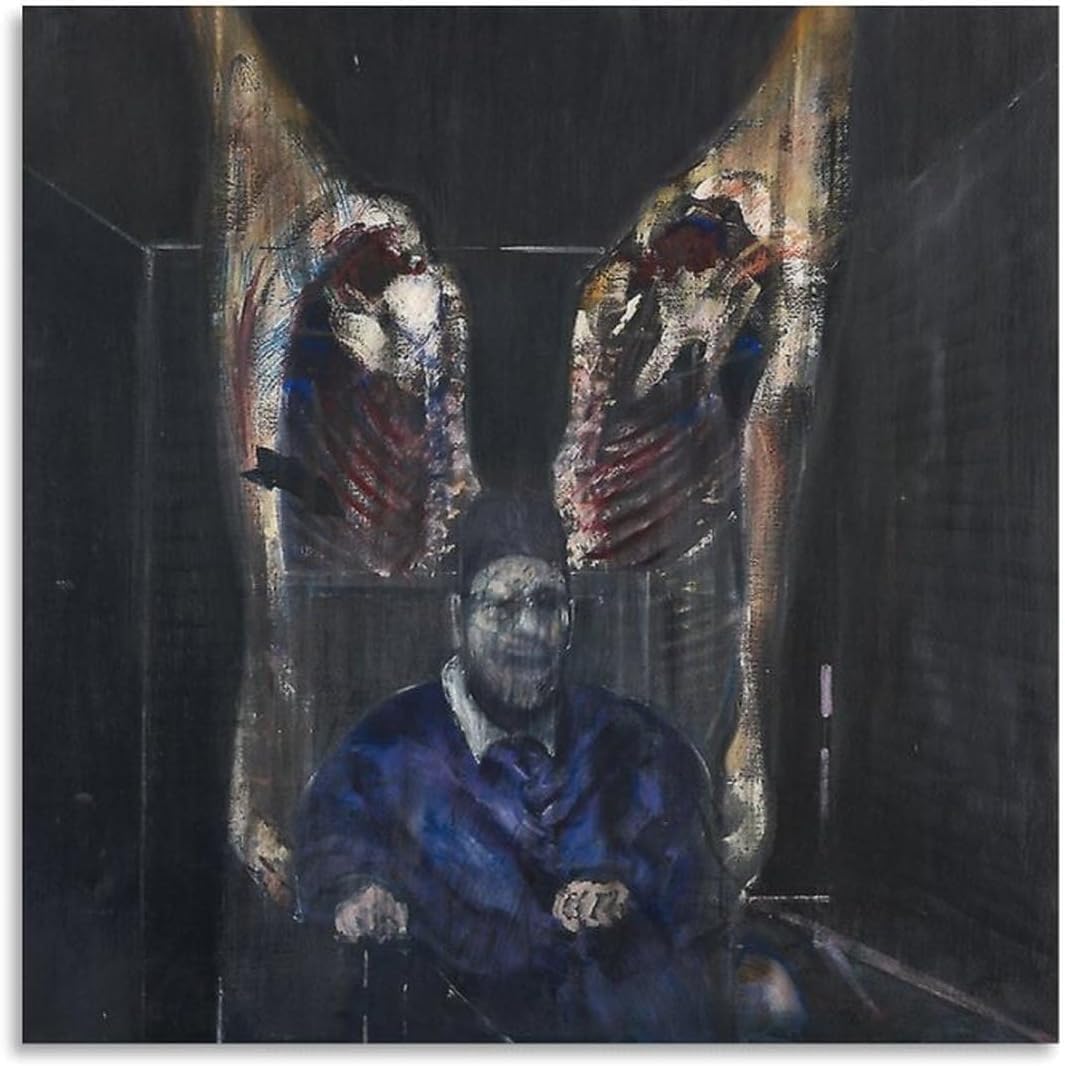 Matvsd Kohecs Francis Bacon Figure with Meat Canvas Wall Art for Living Room, Unframed, 16x16in