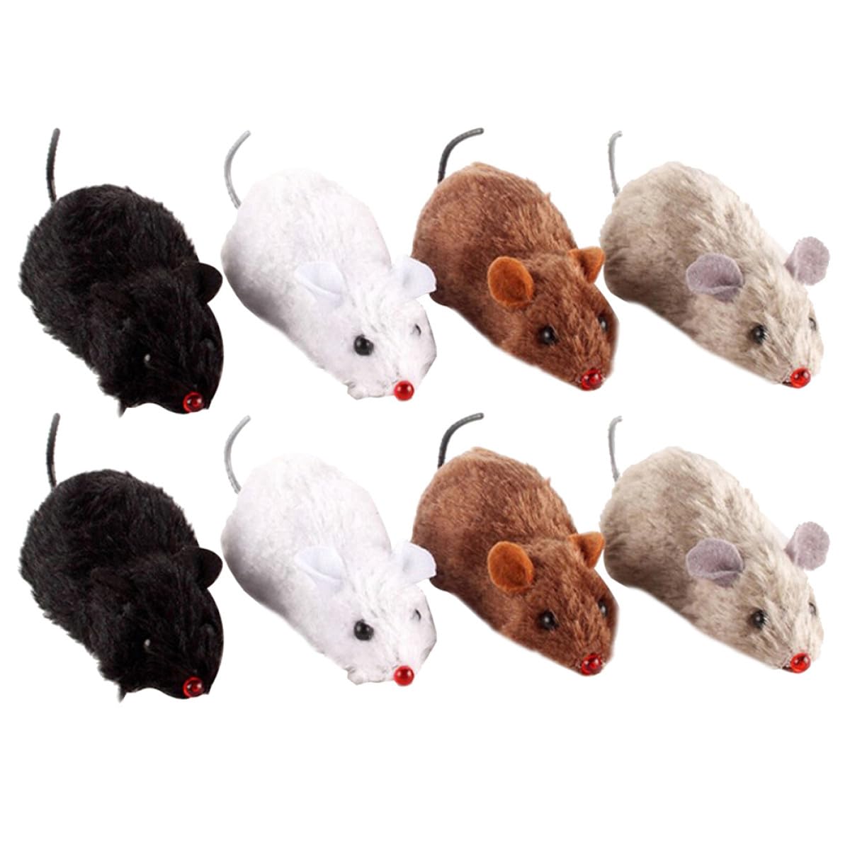 8 Juguetes de Peluche Ratón para Gatos de Plástico Accesorios de Felpa sin Batería