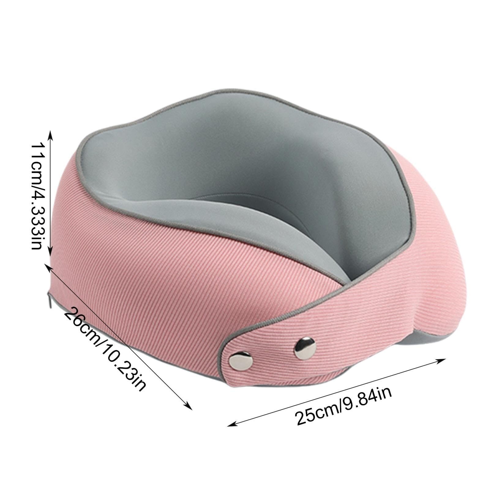 Poduszka Podróżna Poduszka Podróżna Z Pianki Memory Foam, Regulowana, W Kształcie Litery U, Do Samolotu I Samochodu Poduszka na Kark(Pink)