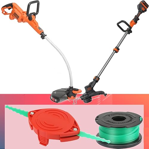 Miniatura 2 de SF-080 - Cuchillas de repuesto de policarbonato y carrete de recortadora compatibles con Black Decker GH3000 GH3000R LST540 LST540B Weed Eater,