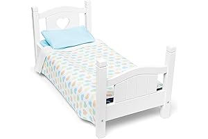 Mine to Love Wooden Play Bed For 18" Dolls With New Soft Bedding - Pink