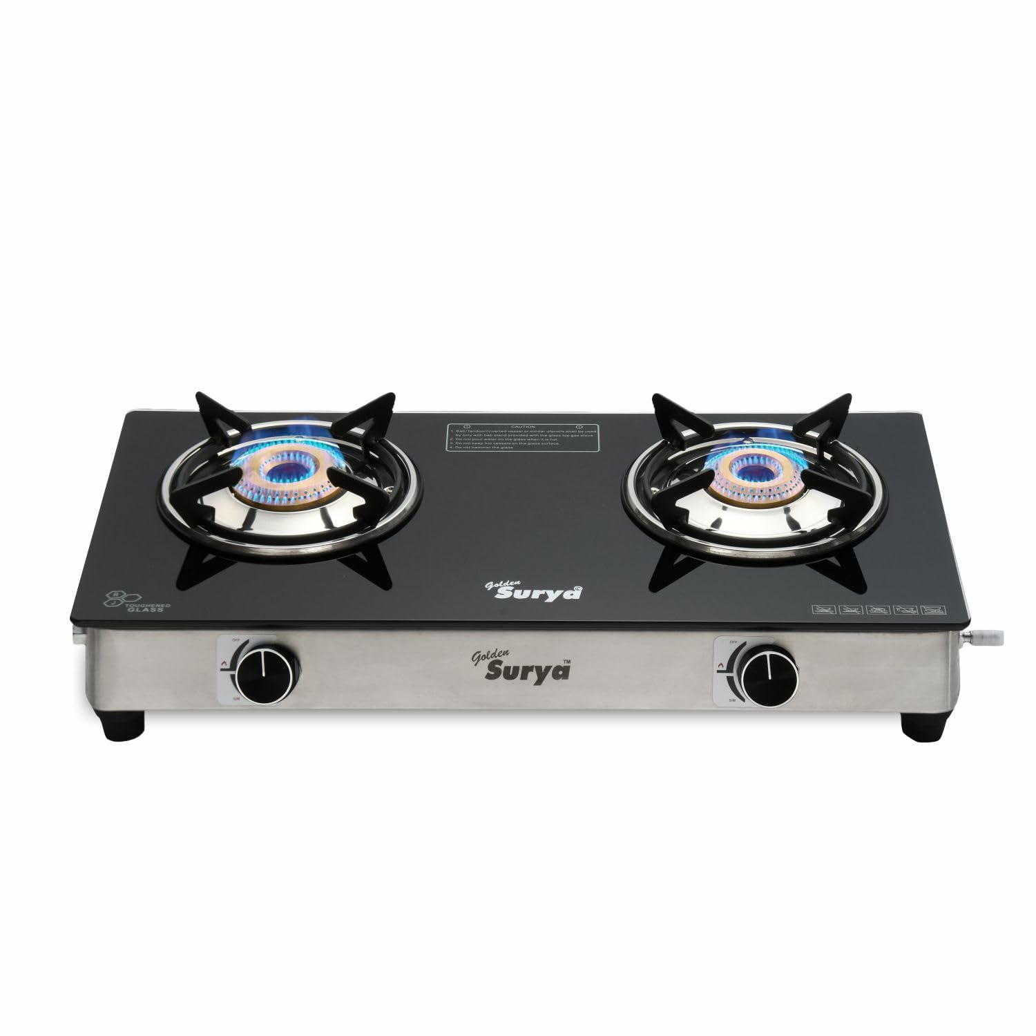 GOLDEN SURYA 2 Burner Gas Stove, Toughened Glass Top Stainless Steel Body Frame 2 Burner Manual Ignition Gas Stove, 18 Months Warranty, (ISI Certified) (CXJ-22-SMART-SS)-image-26