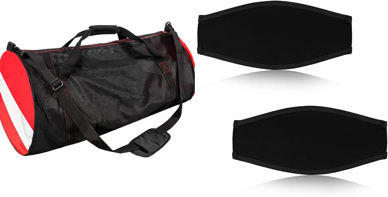 Large Mesh Dive Beach Bags and Scuba Mask Strap Cover