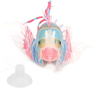 Artificial Glowing Fish, Fish Tank Floating Fake Tropical Angel Fish with Suction Cup, Silicone Colorful Fish Tank Simulation Fish Luminous Aquarium Floating Ornaments for Aquarium TankPink Blue