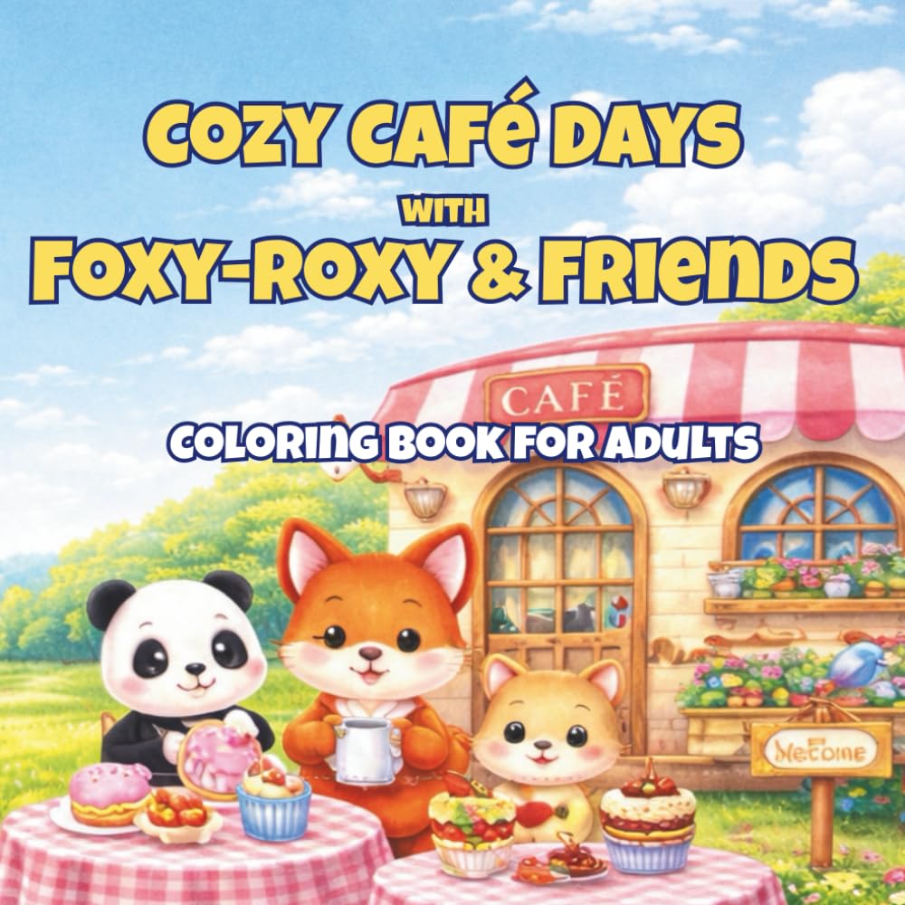 Cozy Café Days with Foxy-Roxy & Friends: A Cute and Relaxing Animal Coloring Book Filled with Sweet Café Moments
