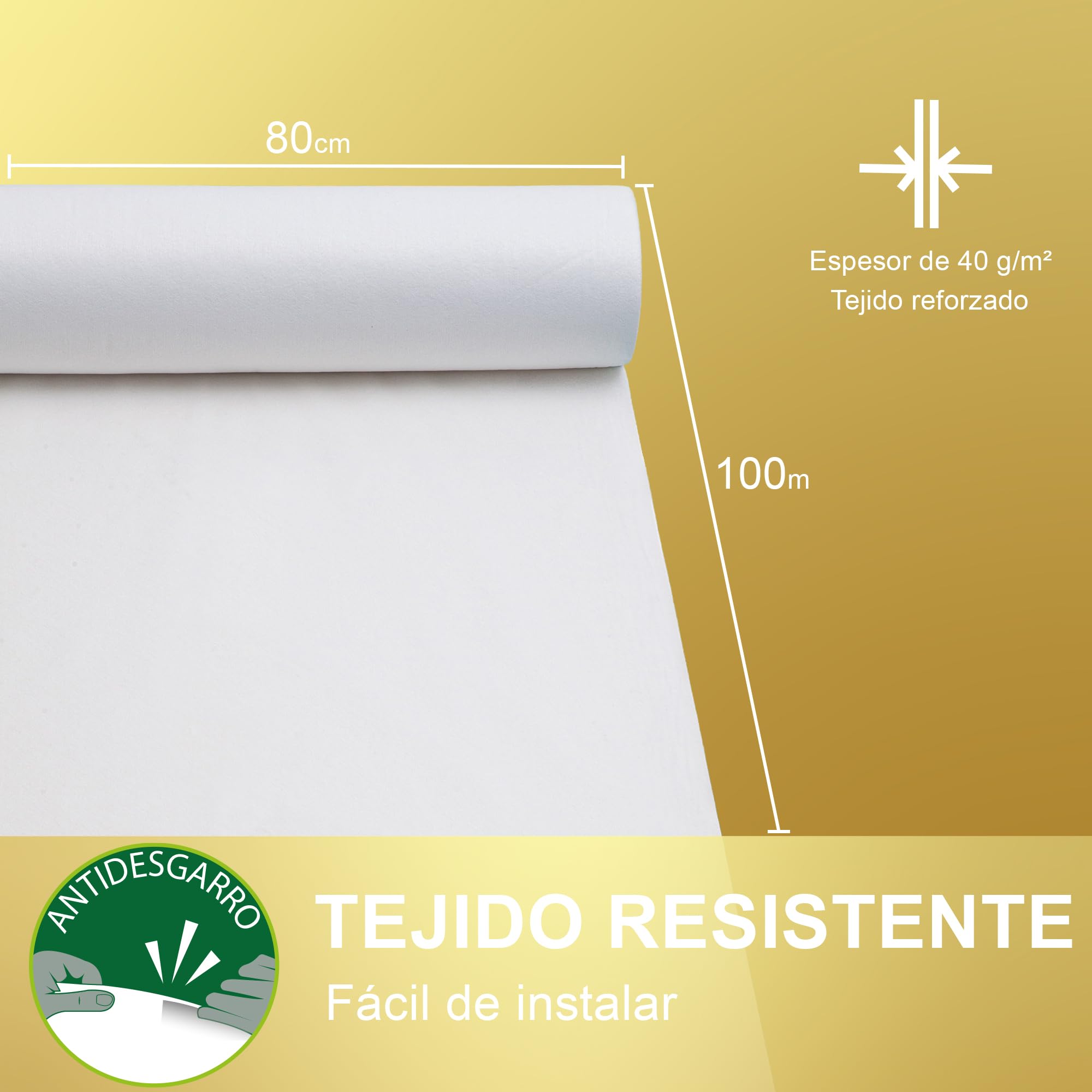 Cortina Decorativa Arco de Boda, 80CM X 100M - Tejido Decorativo, Cortina de Boda, Rollo de Textil no Tejido Blanco, Decoración de Boda, Baby Shower, Comunión, Bautizo, Cumpleaños