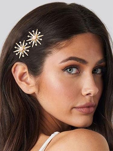 Miniatura 2 de Brishow Gold Star - Pinzas decorativas para el cabello, horquillas para el cabello para mujer