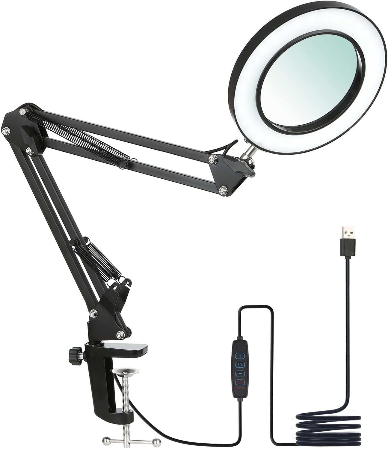 Kavolet Lámpara De Lupa LED, Lámpara De Escritorio USB, Aumento 8X