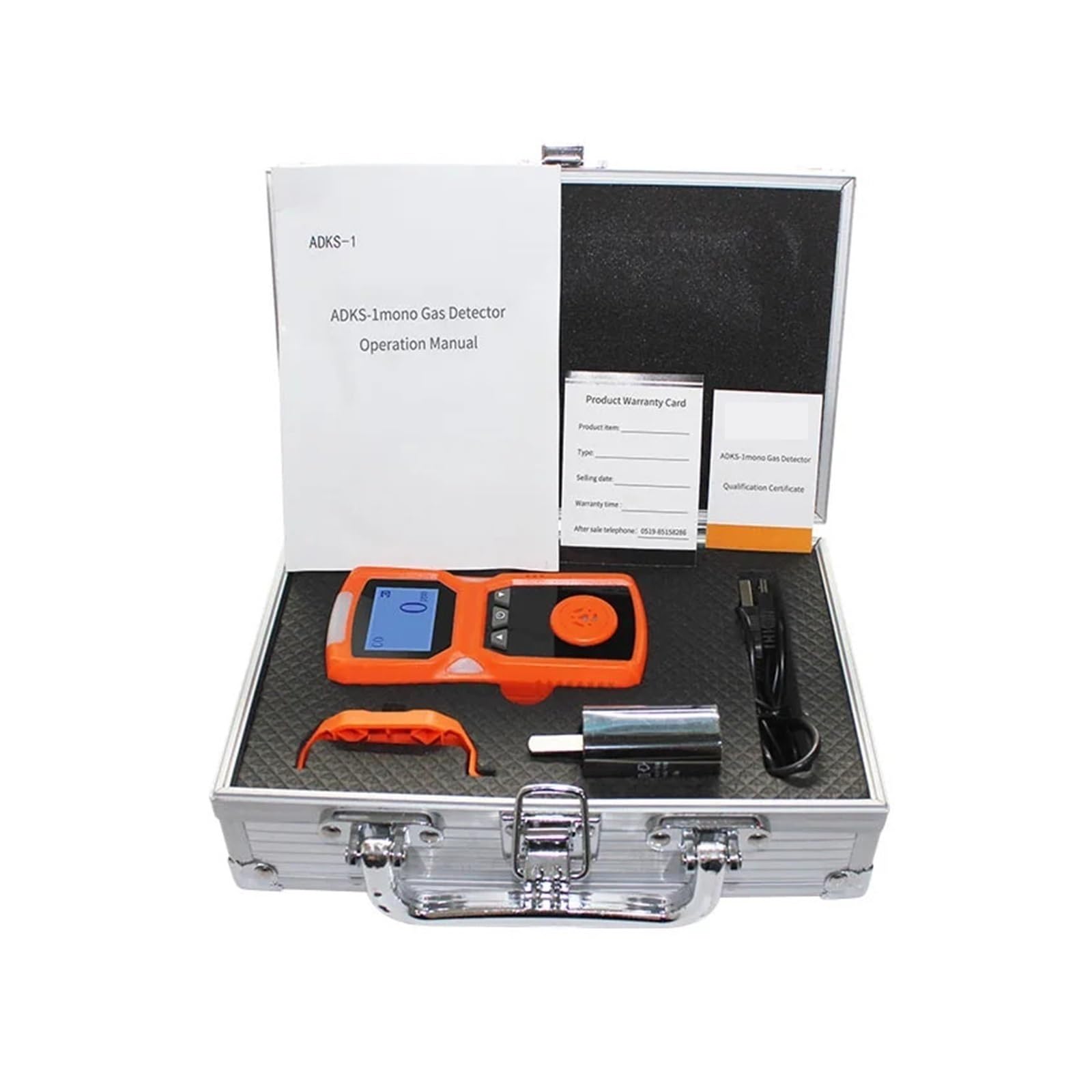 Tragbares Mehrgaswarngerät, H2/CO/PH3/CO2/H2S/NH3/O2/NO2, Industriegasmonitor mit Vibrations- und akustischen Alarmen Innen/Außen(EX-0-100LEL)